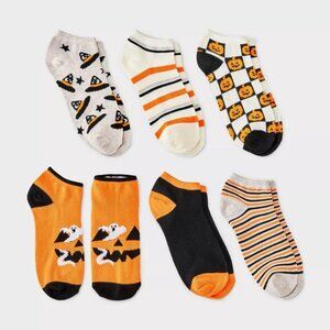 6 Pairs Womens Hyde and Eek HALLOWEEN Low Cut Socks Shoe Size 4-10  pumpkins NWT